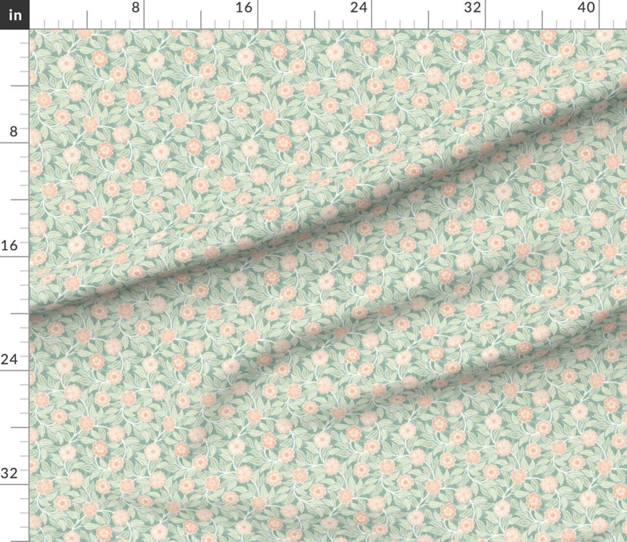 Pink Spring Floral Vintage Climbing Rose Botanical Victorian Bright Summer Small Scale Cottagecore French Country Farmhouse Art Nouveau Custom Printed Fabric by Spoonflower Various Fabrics by the Yard or Fat Quarter